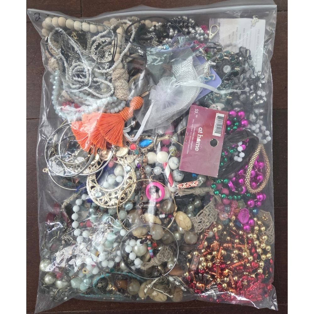 Jewelry Bulk Lot 5lb Mixed Accessories VTG to Modern Wearable and Crafting Box